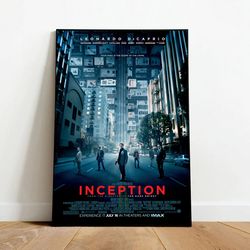 inception poster, canvas wall art, rolled canvas print, canvas wall print, movie poster
