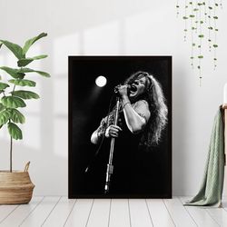 Janis Joplin Print Singer Concert Music Poster Black & White Retro Vintage Photography Canvas Framed Printed Feminist Wa