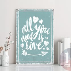 all you need is love, love sign, thoughtful gift, thoughtful decor, wedding gift, peace and love, couple goals, love is