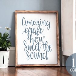 amazing grace how sweet the sound, religious sign, christian gift, hymn gift, faithful sign, christian hymn, jesus sign,
