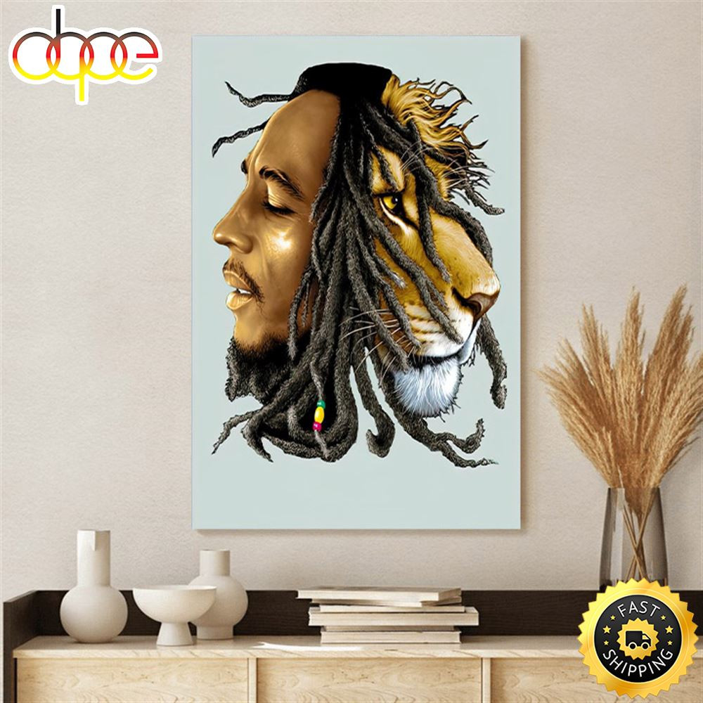 Bob Marley Men's Lion Poster Canvas.jpg