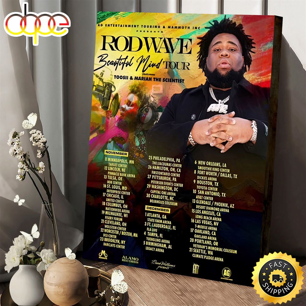 Beautiful Mind Tour 2022 Rod Wave Poster Canvas.jpg