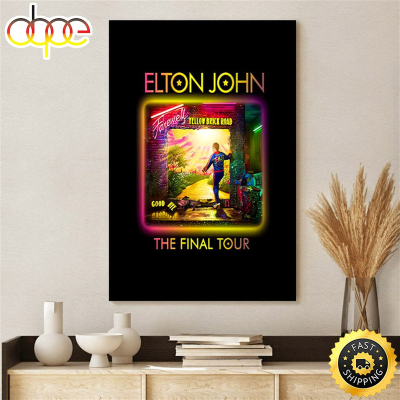 Elton John Setlist 2023 Farewell Tour Poster Canvas.jpg