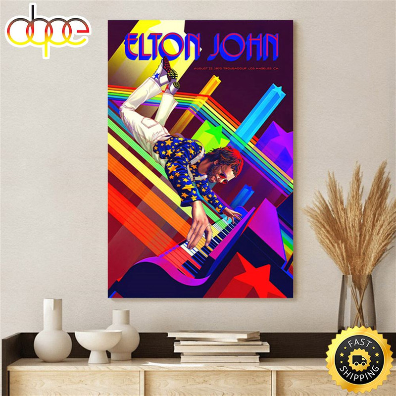 Elton John Troubadour 1970 by Kevin Tong Poster Canvas.jpg