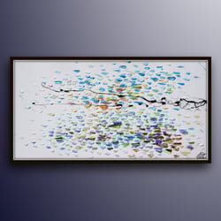 abstract painting 67, original oil painting, modern art , signed with certificate, by koby feldmos