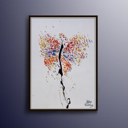 butterfly painting 40 animal butterfly painting, original art on canvas, express shipping, by koby feldmos