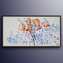 chess piece painting chess 40, original oil painting on canvas, office gift idea, gift for husband, red painting, by kob