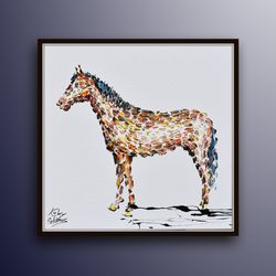 horse 25 painting original oil painting on canvas, thick layers, animal painting, animal art, beautiful horse by koby fe