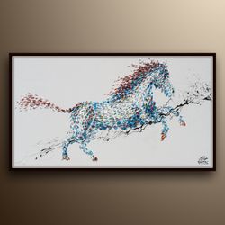 horse painting 55 horse painting animal, original handmade oil painting on canvas, modern style, by koby feldmos