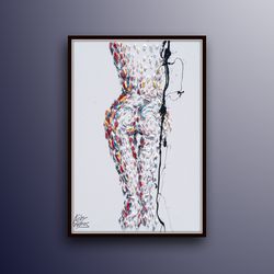 nude woman 40 painting female painting sexy body, original oil painting on canvas, by koby feldmos