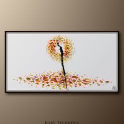 original painting 67 sun & earth , abstract painting - oil painting , original and handmade art , certificate attached ,