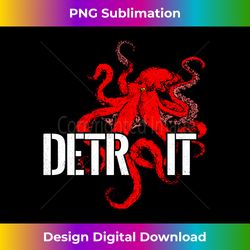 Detroit Downtown Motor City Octopus Kraken Souvenir Hockey Long Sleeve - Elegant Sublimation PNG Download