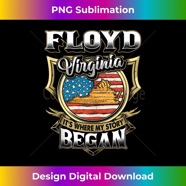 Floyd Virginia USA Flag 4th Of July Tank Top - Premium PNG Sublimation File
