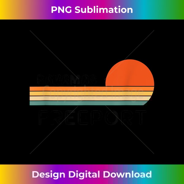 Freeport Bahamas Palm Tree Beach Retro Cool Sunset Novelty - Artistic Sublimation Digital File