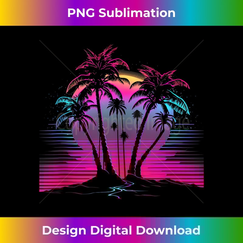 Palm Tree Vaporwave Retrowave Aesthetic Synthwave 80s Beach 1 - Trendy Sublimation Digital Download