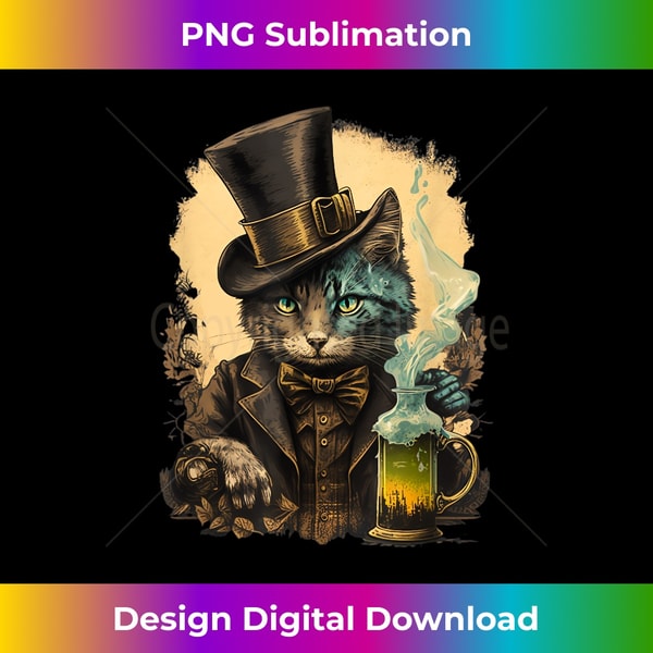 Classy Mood Cat T Gangsters Cat Vintage Cat In a Hat Meme - Signature Sublimation PNG File