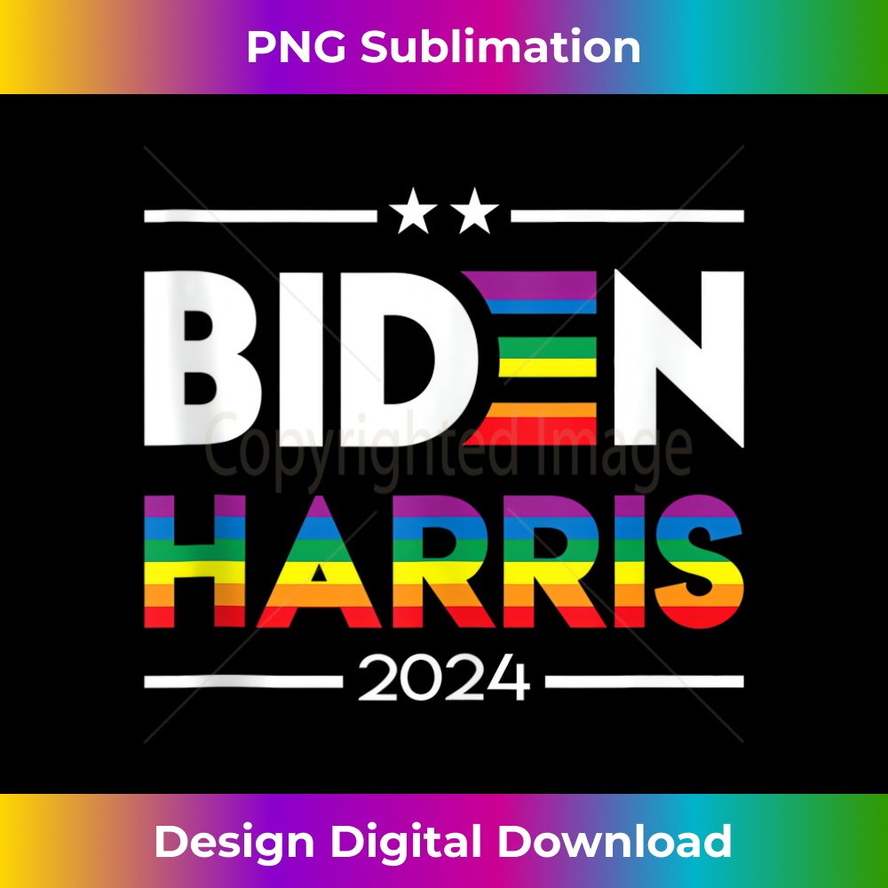 Joe Biden Kamala Harris 2024 Rainbow Gay Pride LGBT Election - Signature Sublimation PNG File