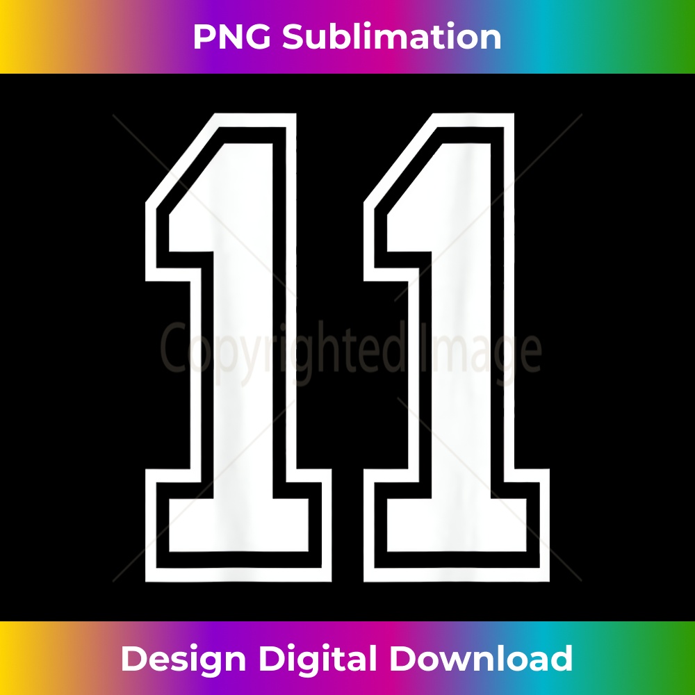 Number 11 Sports Player Number BACK of 1 - Elegant Sublimation PNG Download