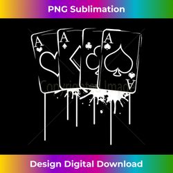 four aces white splatter outline cool suit poker player - exclusive png sublimation download
