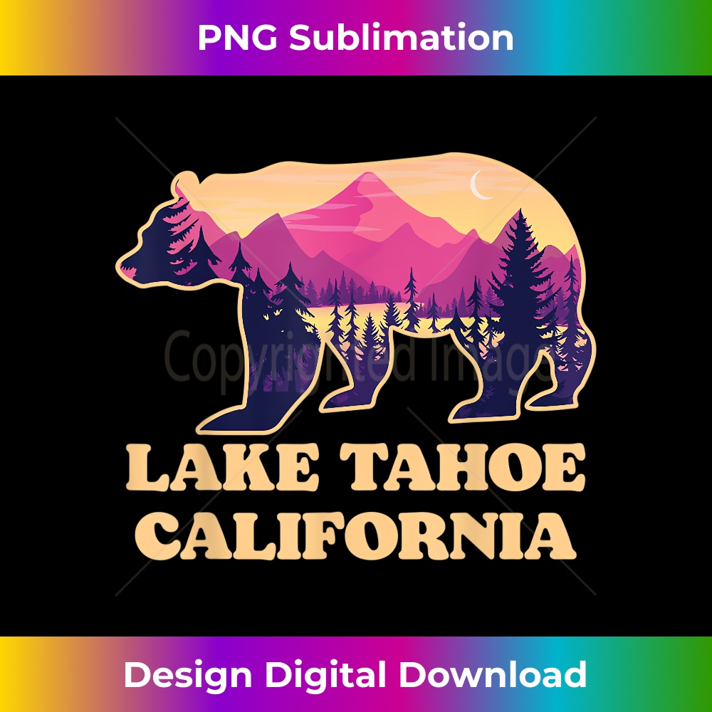 Lake Tahoe California Souvenirs Mountains Bear Graphic 1 - Instant Sublimation Digital Download