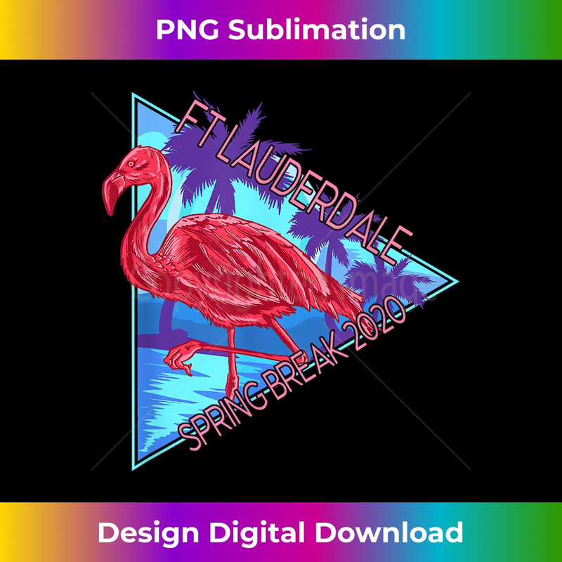 Spring Break 2020 T 80s Vintage Beach Ft Lauderdale 1 - PNG Transparent Sublimation Design