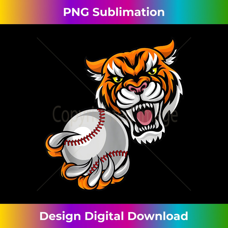 Tiger Holding Baseball Ball Mascot  1 - Artistic Sublimation Digital File