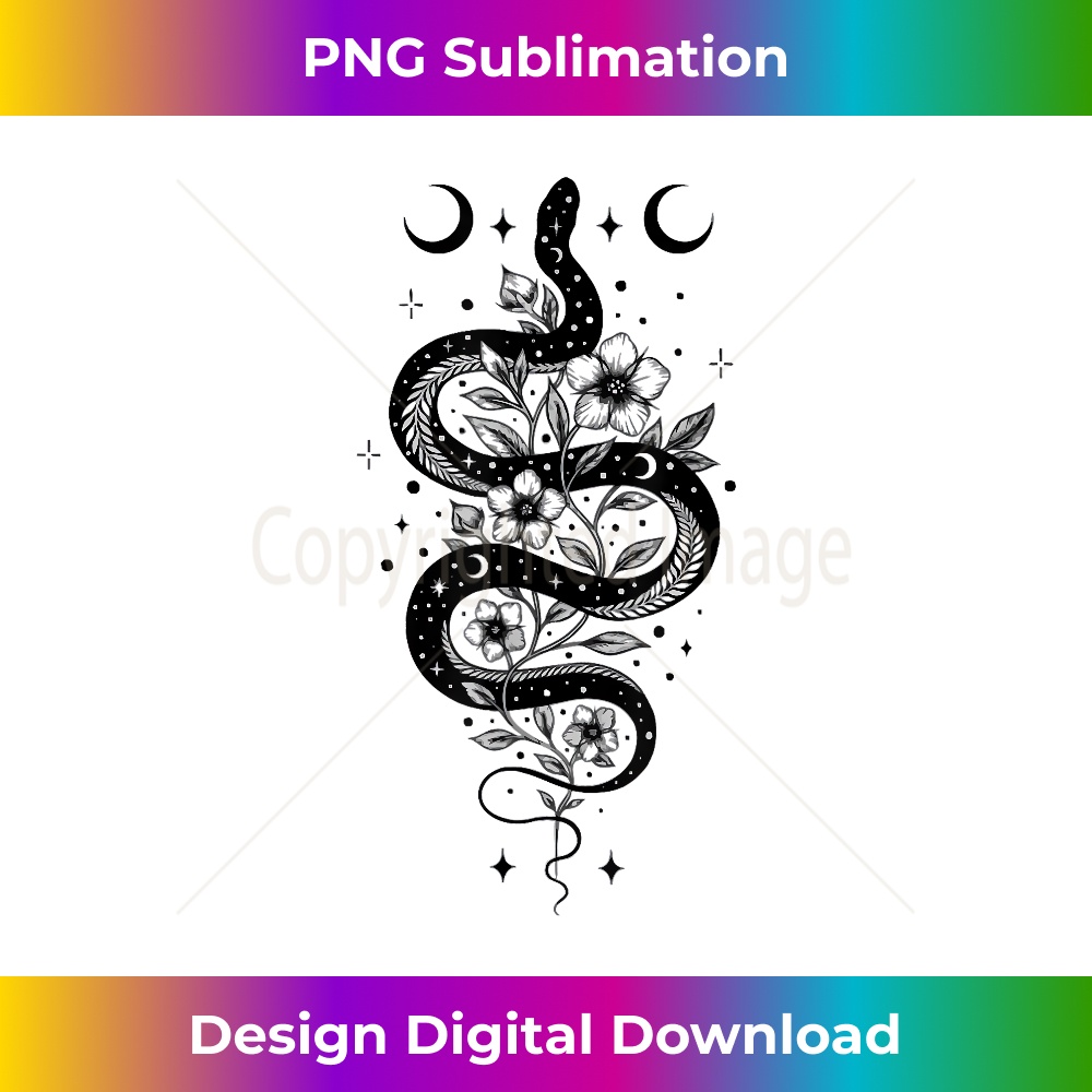 Snake & Flowers Gothic Witchy Punk 1 - Special Edition Sublimation PNG File