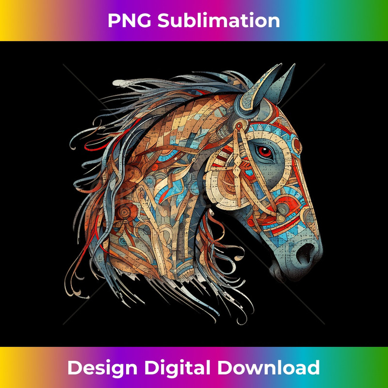 Horse Tribal Abstract Art Native American Geometric Horses - Modern Sublimation PNG File