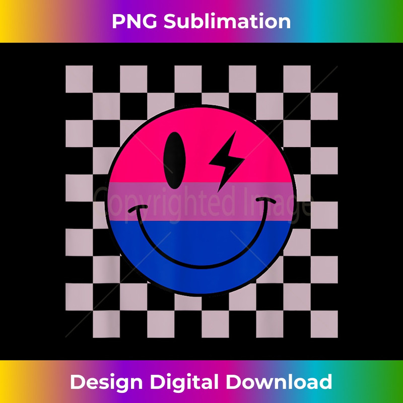 Hippie Smile Face Bisexual Pride Bi Flag Retro Groovy LGBT - Sublimation-Ready PNG File