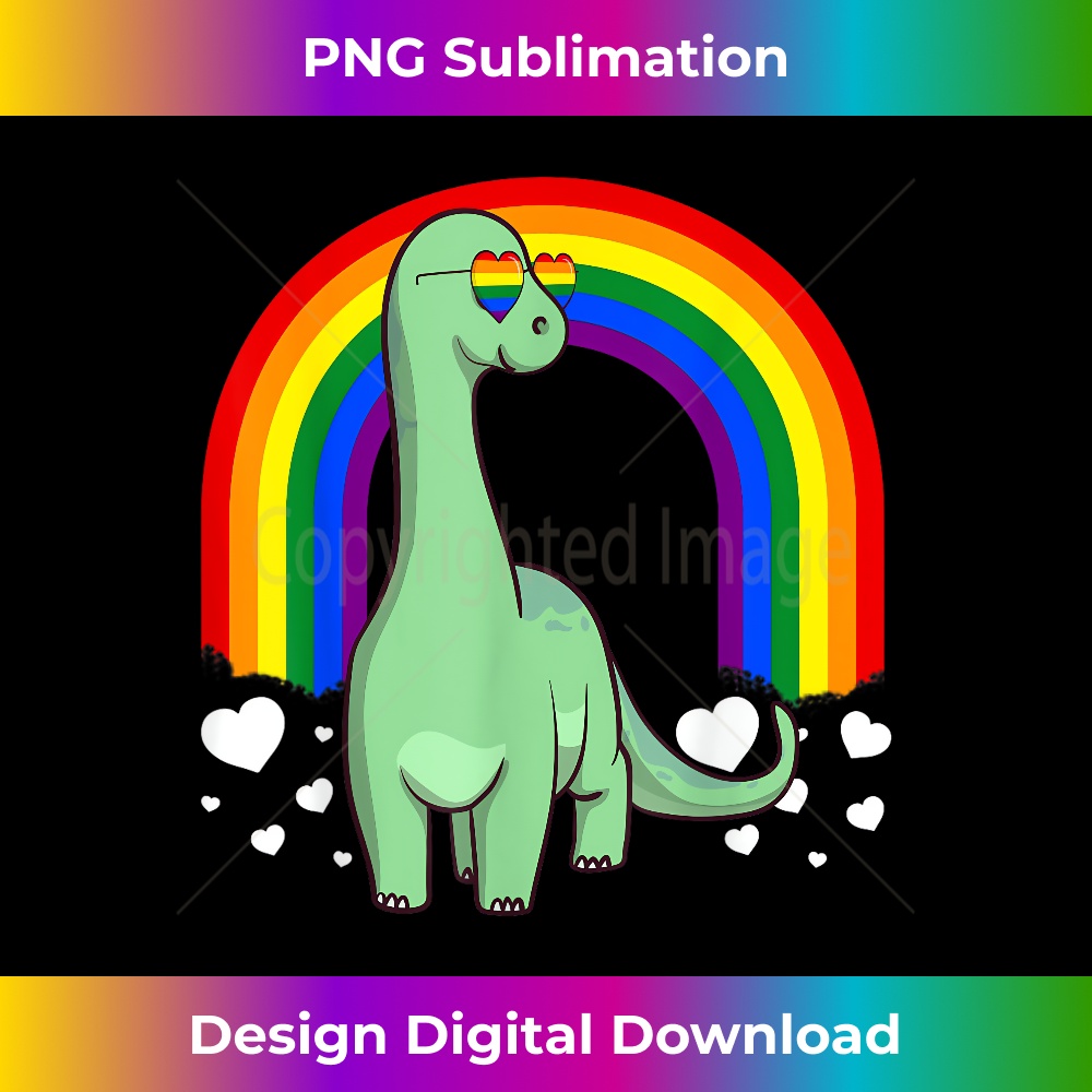 LGBT Dinosaur Gay Pride Rainbow Brachiosaurus LGBTQ Cute 1 - PNG Transparent Sublimation Design