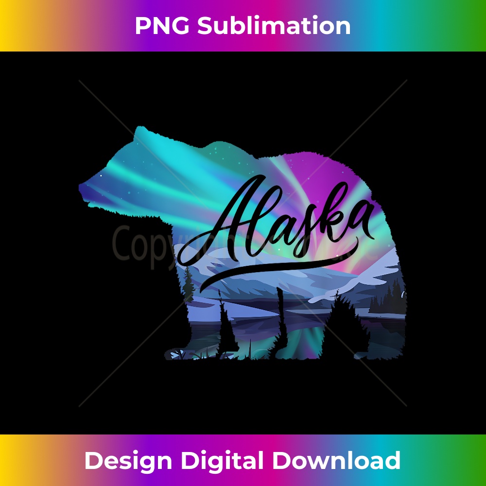 Alaska Alaskan Wildlife Bear Aurora Borealis The Polar Sky - Modern Sublimation PNG File