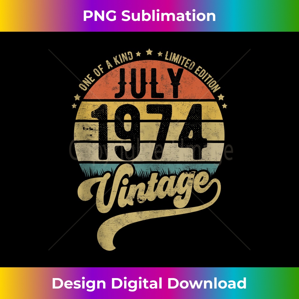 Reto Vintage 47th Birthday, 47 years old Born in July 1974 1 - High-Resolution PNG Sublimation File