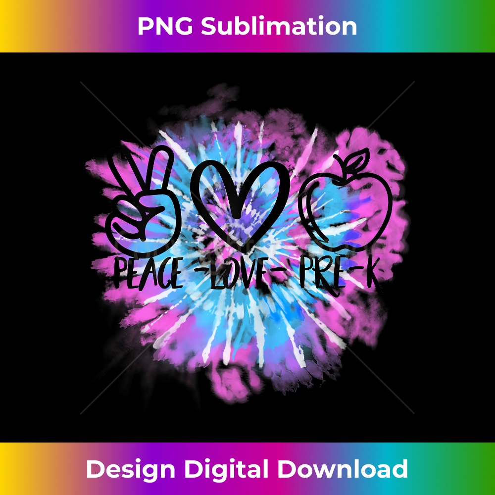 Peace Love Pre K Teacher Back to School Tie Dye Graphic 1 - Creative Sublimation PNG Download