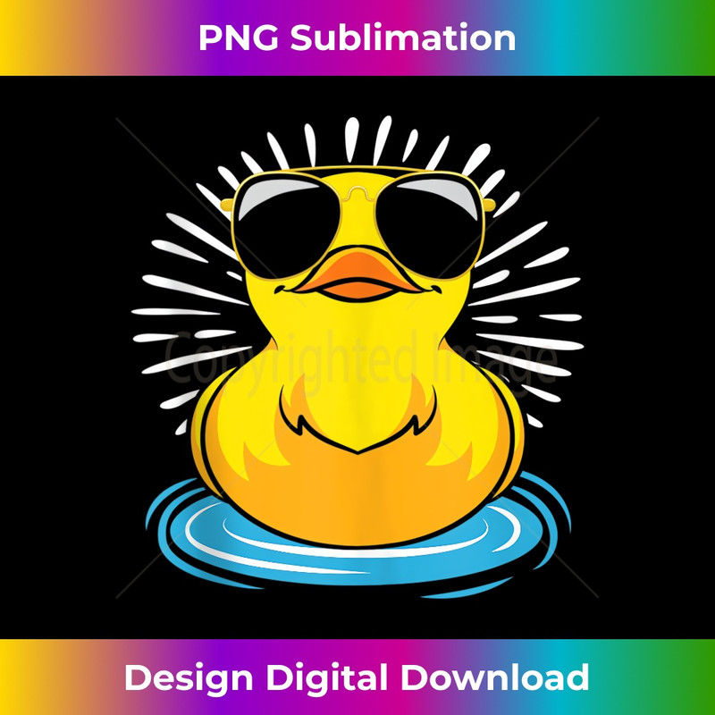 Funny Ducky Duckie Bath Toy Sunglasses Cool Rubber Duck - PNG Sublimation Digital Download