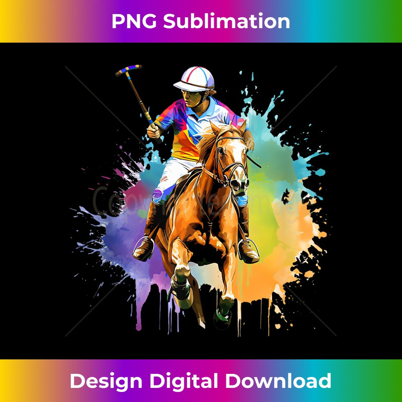 Colorful Polo player Boy on Mens Polo (Equestrian) - Premium Sublimation Digital Download
