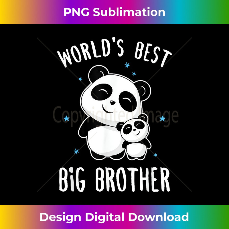 World's Best Big Brother - Cute Panda Pandas Siblings Family 1 - Unique Sublimation PNG Download