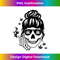 Bun Hair Skull Smoking Cannabis Marijuana Weed Lover 420 - Unique Sublimation PNG Download