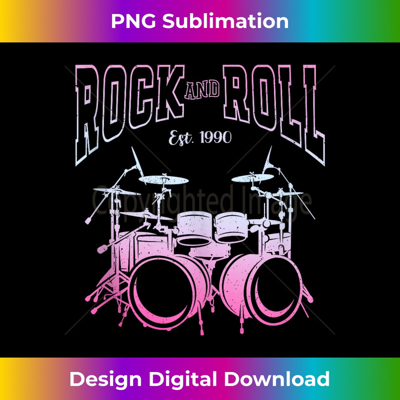 Vintage Retro Style Rock And Roll Drums Drummer Drumset 1 - Special Edition Sublimation PNG File