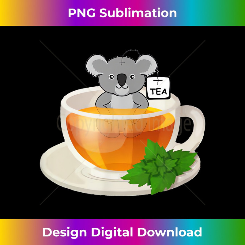 Koala-Tea (Quality) Funny Animal Beverage Pun 1 - PNG Transparent Sublimation Design