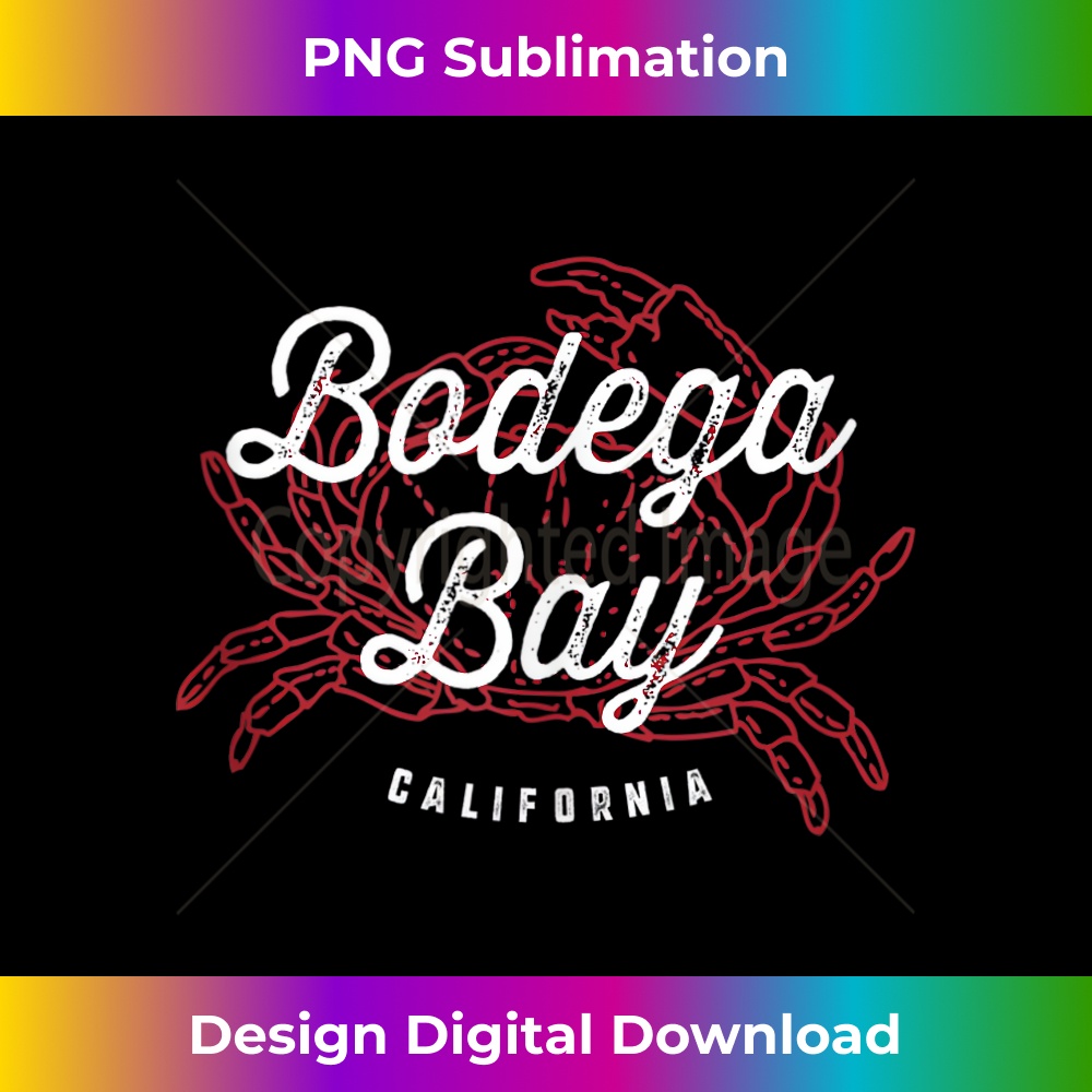 Bodega Bay California Cool Vintage Red Crab - Premium Sublimation Digital Download