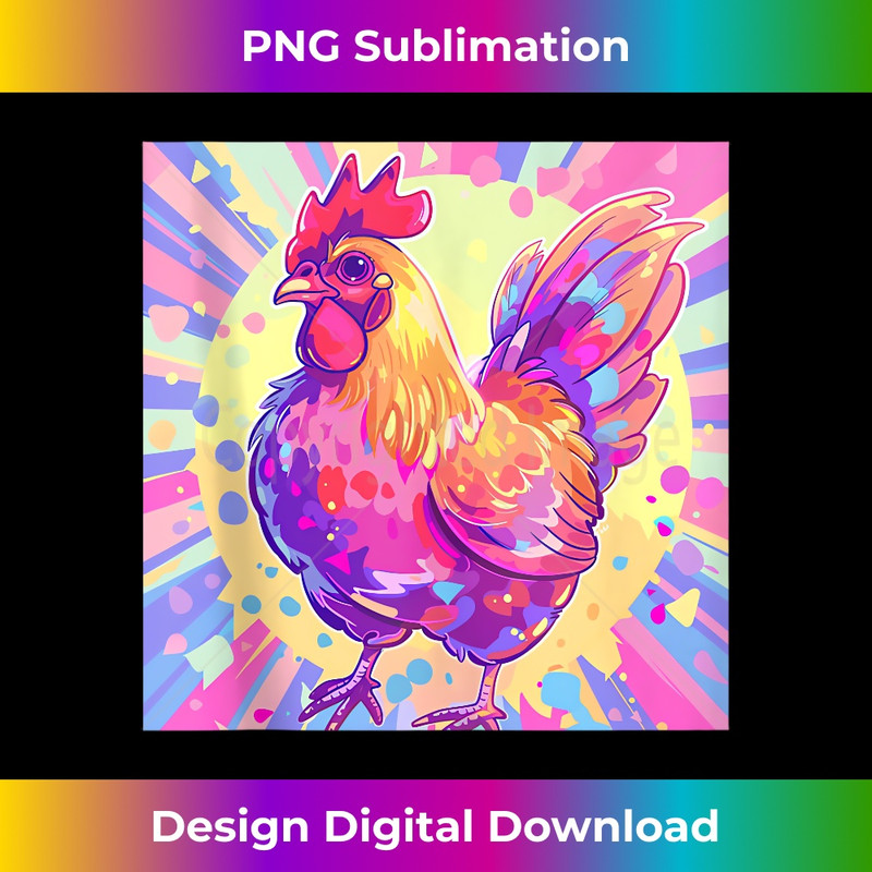 Cute Chicken Print for Chicken Lovers Lisa Frank Style - Signature Sublimation PNG File