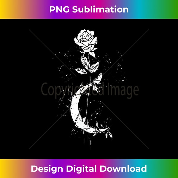 Occult Moon Rose Witchcraft Sacred Geometry Goth Dark Magic 1 - High-Resolution PNG Sublimation File