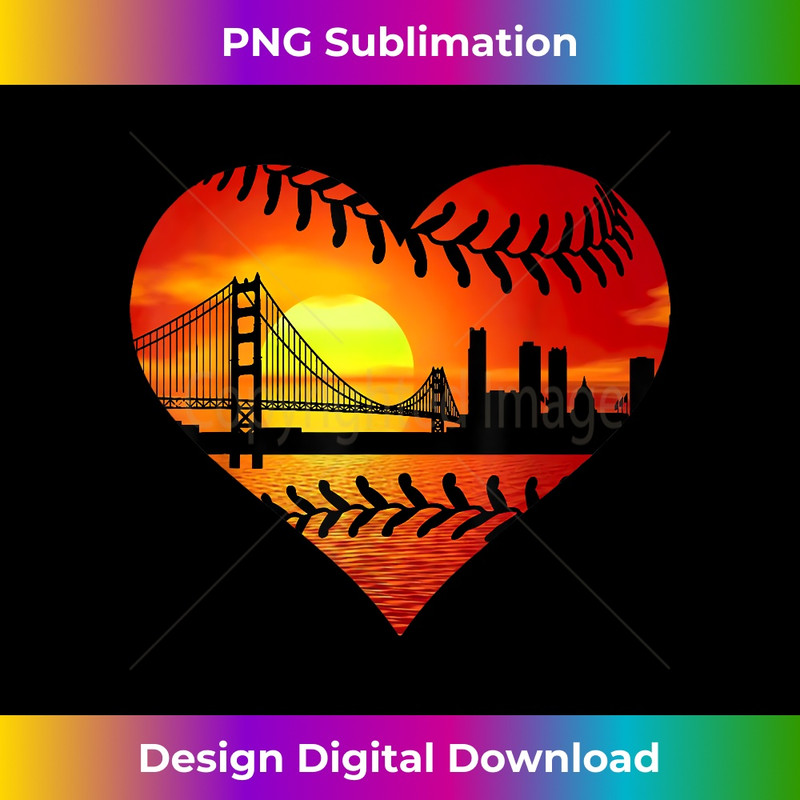 US San Francisco Baseball Patriotic Baseball Vintage Heart 1 - Unique Sublimation PNG Download