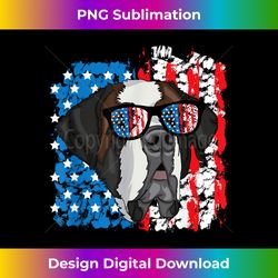 4th of july dog patriotic saint bernard dog with sunglasses - png transparent sublimation design