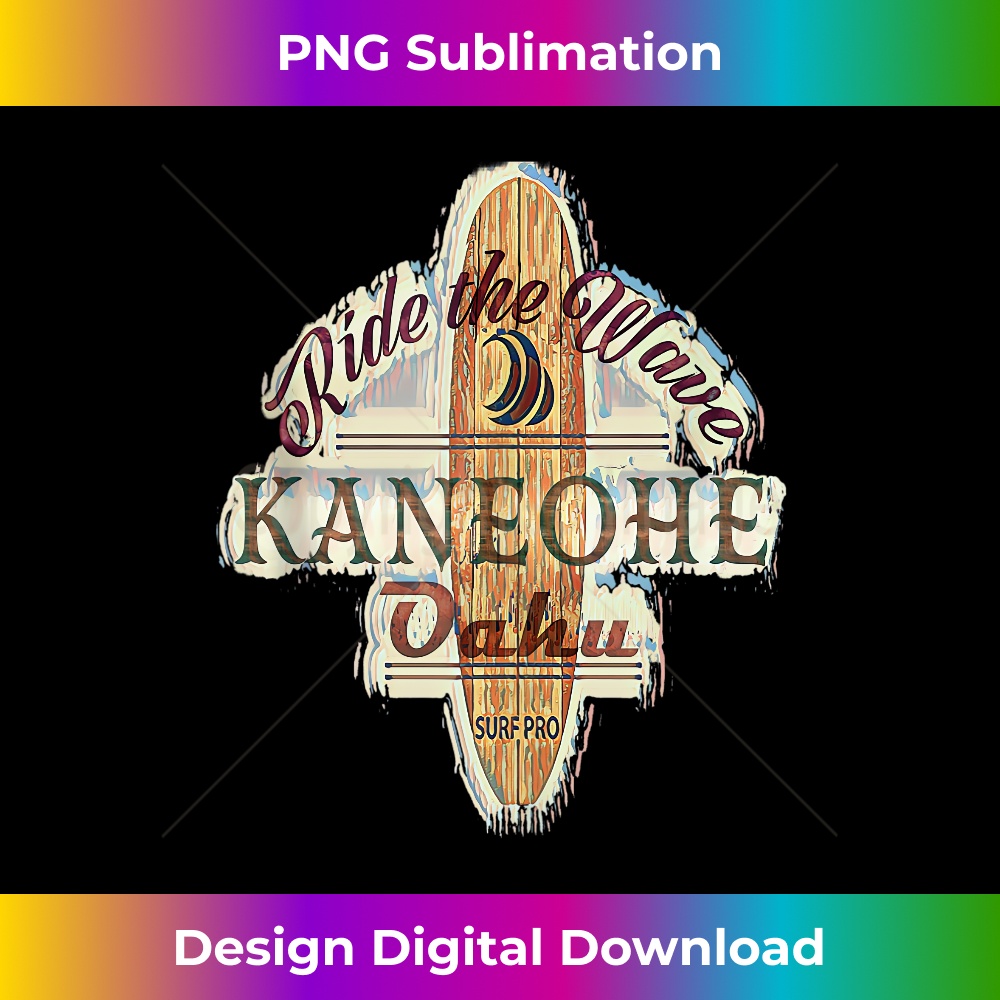 Surfing, Surfboard, Distressed Longboard Kaneohe Oahu 1 - Modern Sublimation PNG File