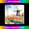 A Windmill In A Field Of Tulips. Countryside, Flowers - Creative Sublimation PNG Download