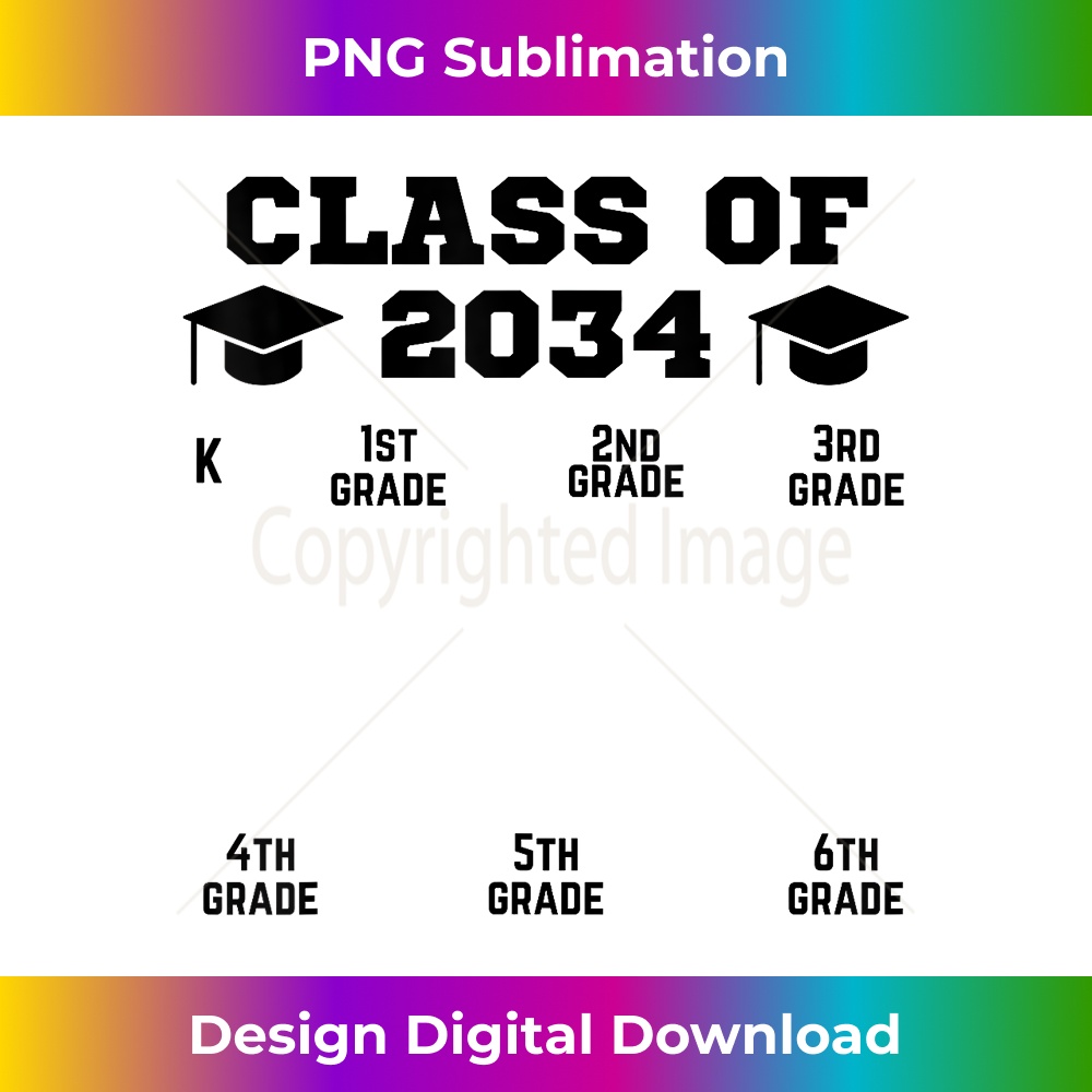 Class Of 2034 School Year Grow With Me K-12 Handprint - Digital Sublimation Download File