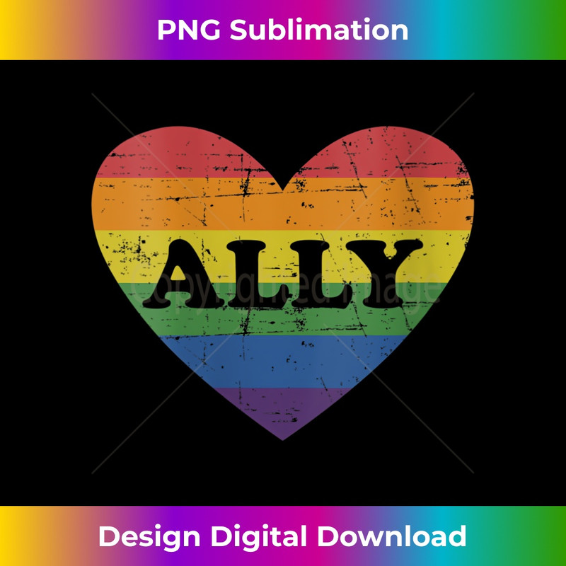 s Ally rainbow flag heart for LGBT gay and lesbian support  1 - Elegant Sublimation PNG Download