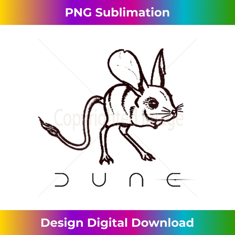 Dune Part Two Muad'Dib Desert Mouse Line Art Chest - PNG Transparent Sublimation Design