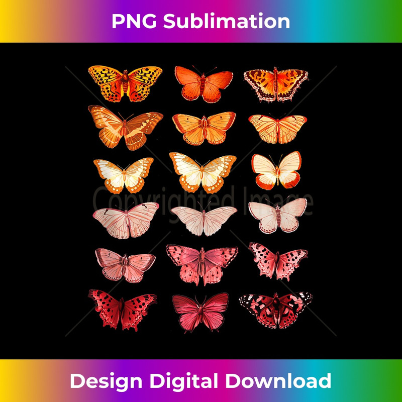 Lesbian Flag Color Butterfly Subtle Sapphic Pride Aesthetic  1 - Premium PNG Sublimation File